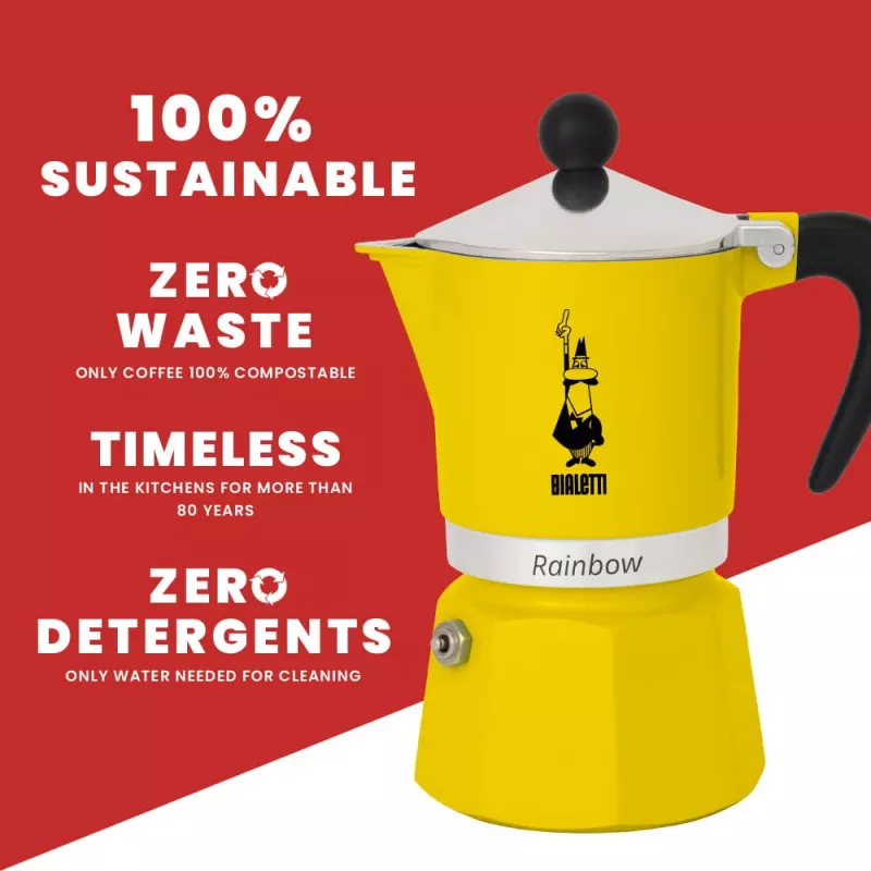 Moka katliņš Bialetti Rainbow Melns Dzeltens