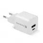 Sienas lādētājs everActive SC-330Q ar 1x USB-A un 1x USB-C pieslēgvietām, 20 W, balts