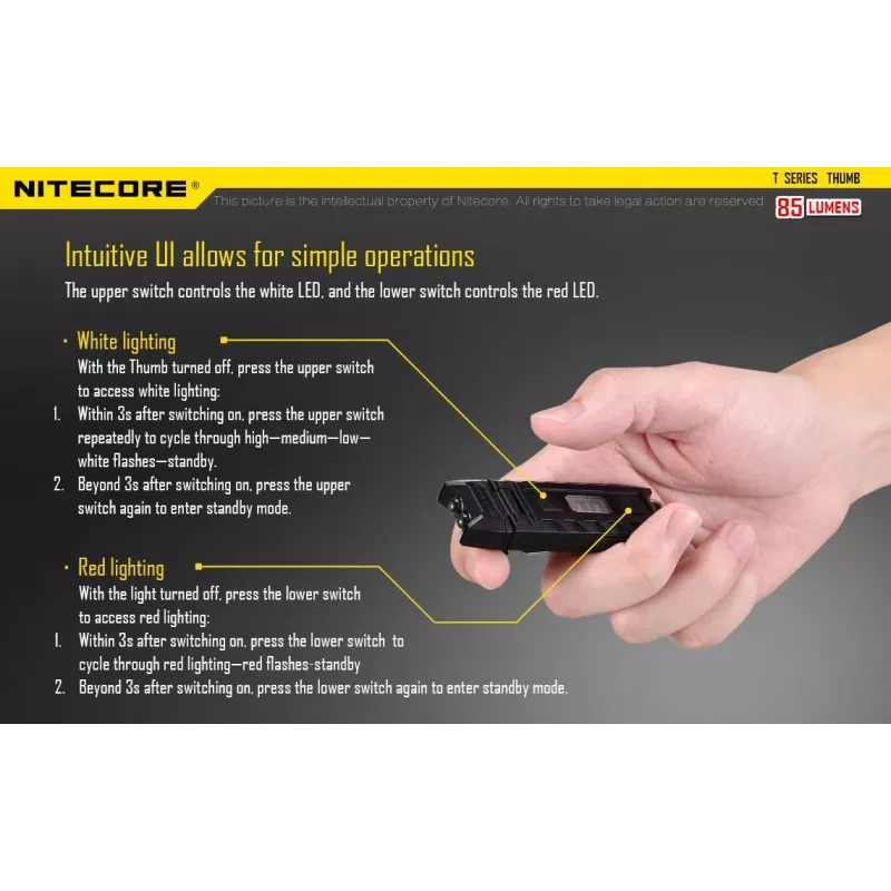 Kabatas lukturītis T sērija 85 LŪMENI/ĪKŠĶIS Nitecore