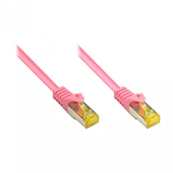 RJ45 komutācijas kabelis ar Cat.7 neapstrādātu kabeli un fiksatora aizsardzību (RNS®), S/FTP, PiMF, halogēnbrīvs, 600 MHz, OFC, fuksīna krāsā, 2 m, Good Connections® (8070R-020M)
