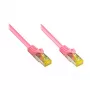 RJ45 komutācijas kabelis ar Cat.7 neapstrādātu kabeli un fiksatora aizsardzību (RNS®), S/FTP, PiMF, halogēnbrīvs, 600 MHz, OFC, fuksīna krāsā, 2 m, Good Connections® (8070R-020M)
