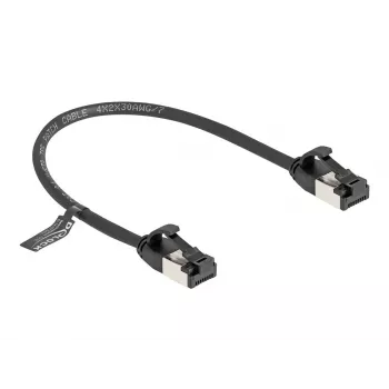 tīkla kabelis DeLOCK RJ45 kabelis spraudnis–spraudnis Cat.8.1 0,25 m Melns