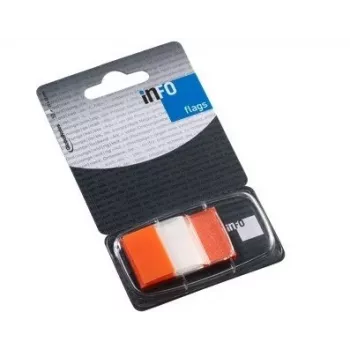 Papīra indeksa Globālās piezīmes, 25x43mm, oranžas, plastmasa (1x50) 0718-205