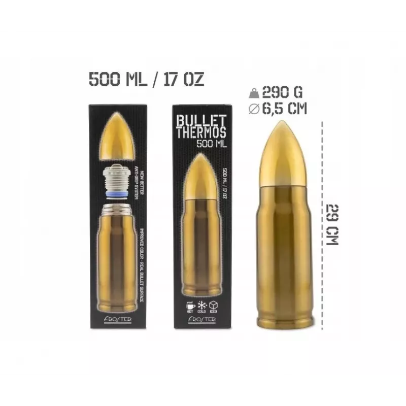 Bullet Brass misiņa termosa pudele 500 ml