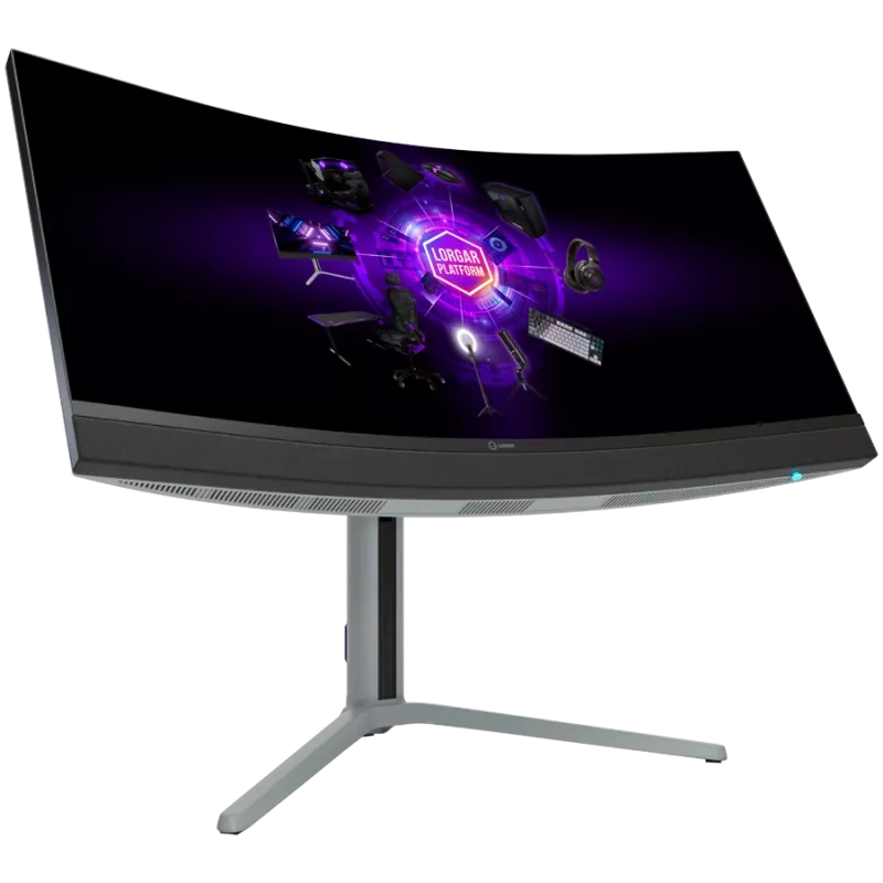 LORGAR 34MP1, UWQHD MiniLED Gaming Monitor Pro, 34'' (3440*1440) VA izliekts monitors, melns/piena pelēks