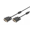 DIGITUS - DVI kabelis - Dual Link - DVI-D (M) - DVI-D (M) - 5,0m - liets, īkšķa skrūves - melns (AK-320101-050-S)
