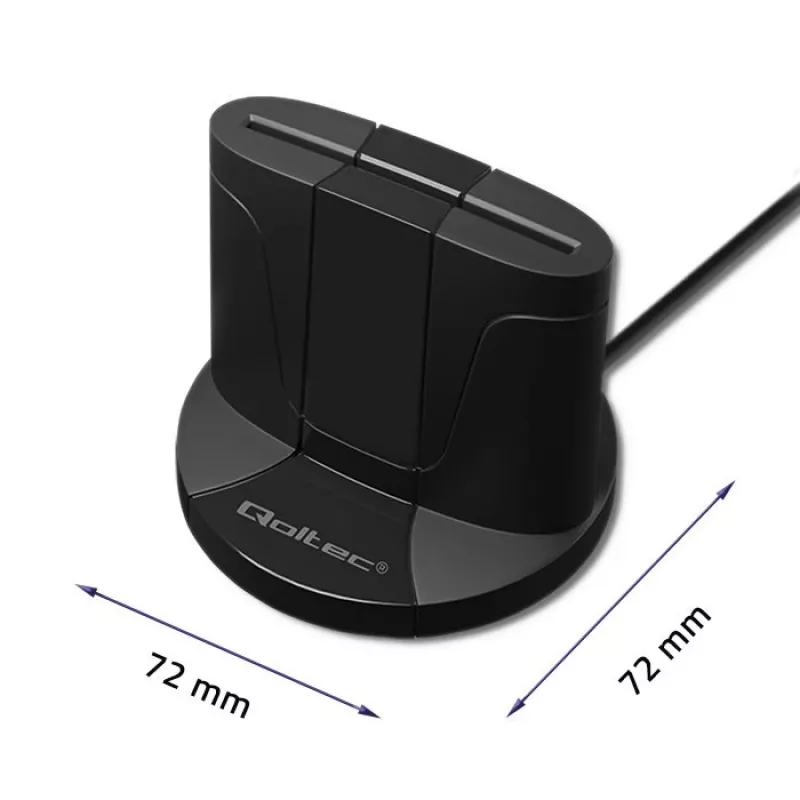 Viedkartes lasītājs Qoltec 50632 USB 2.0 Melns 1 m kabelis