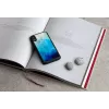 Viedtālruņa maciņš iKins iPhone XR — zilā ezera ārpuse, melna iekšpuse