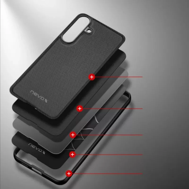 nevox StyleShell NYLO - Samsung Galaxy S25 FE melna (2576)