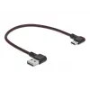 USB kabelis DeLOCK EASY-USB 2.0 Type-A vīr. – Type-C vīr. leņķveida 0,2 m melns