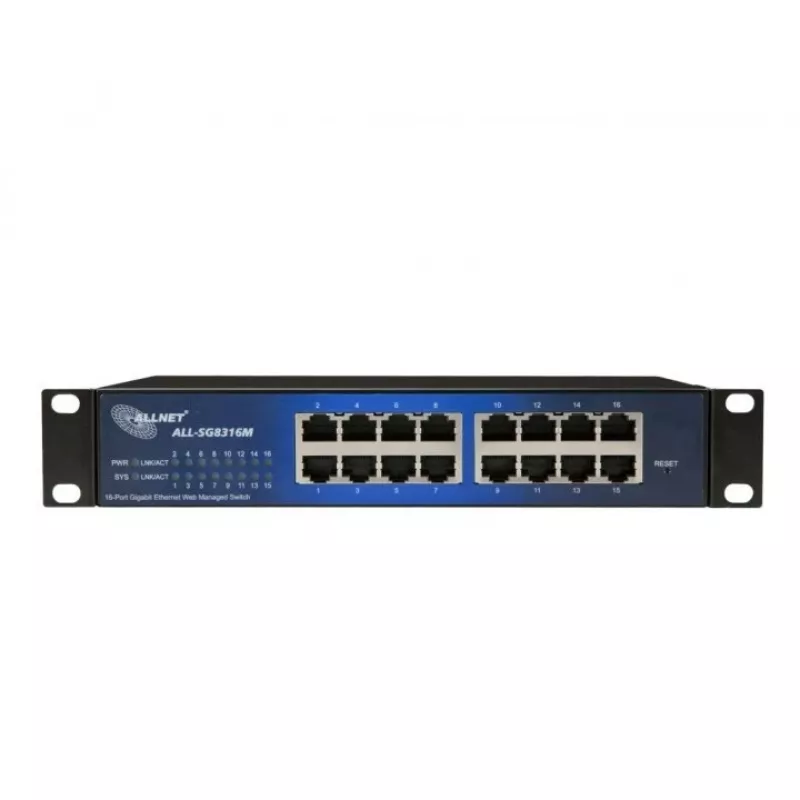 Pārvaldāms slēdzis ALLNET 112534 L2 Gigabit Ethernet 16 porti 19U melns