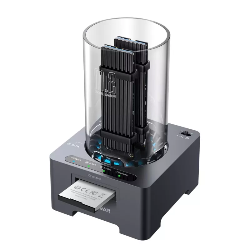 GrauGear G-M2DK-CR-10G M.2 NVMe/NGFF un CFexpress dokstacija USB Type-C 10 Gbit/s pelēka