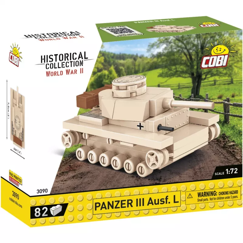 Būvēšanas komplekts Cobi Panzer III Ausf.L — 103 gab., ieteicamais vecums 6+, bēšs