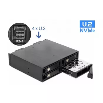 5.25? Wechselrahmen für 4 x 2.5? U.2 NVMe SSD mit abschließbaren Trays