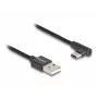 DeLOCK USB 2.0 kabelis, Type-A vīriešu uz Type-C vīriešu, leņķveida, 0,5 m, melns