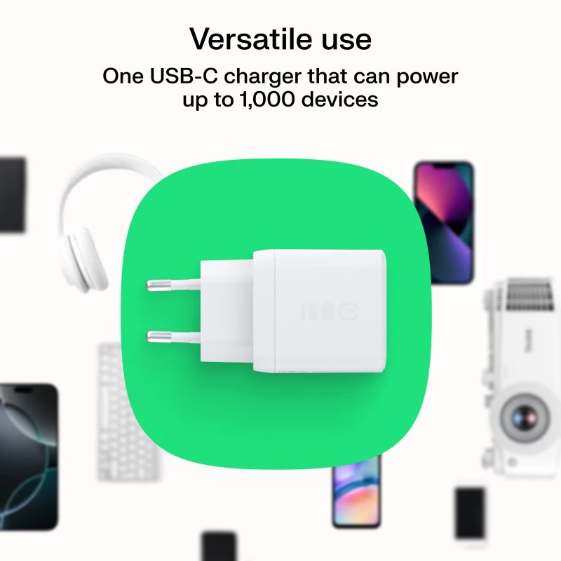 Strāvas adapteris zaļa Cell PowerSource Solo30 30W balts — USB-C lādētājs, 30W jauda