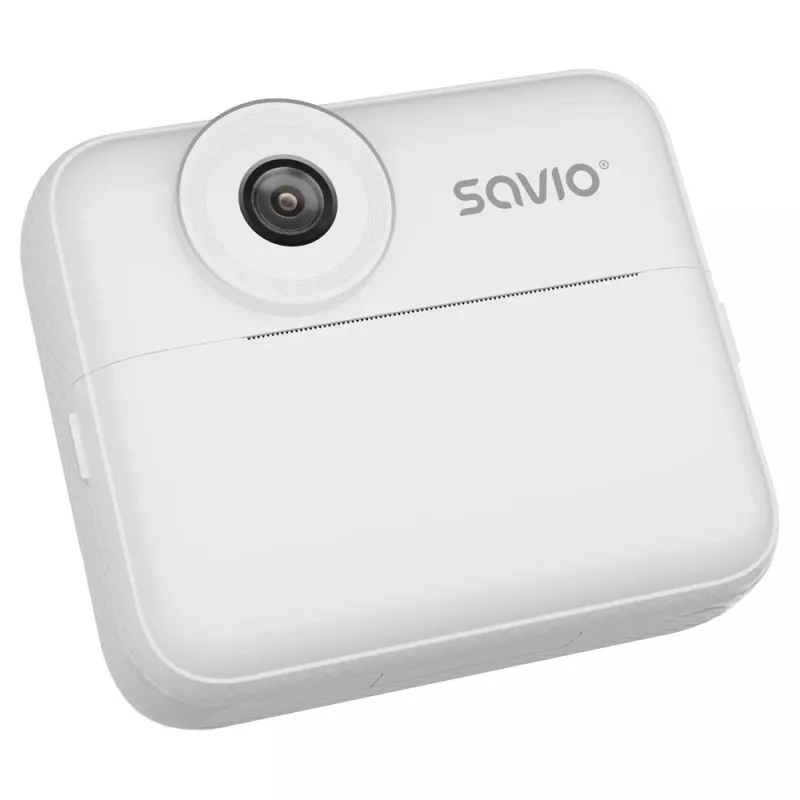 Momentfoto kamera bērniem SAVIO AN-01, balta, 2,4 collu LCD, MicroSDHC līdz 32 GB, USB-C, 1200 mAh akumulators, bez iebūvētas zibspuldzes
