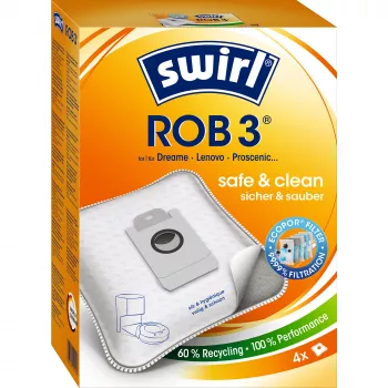 Putekļu maiss robotu putekļsūcējam MELITTA Swirl ROB 3, iepakojumā 4 gab., koka krāsā