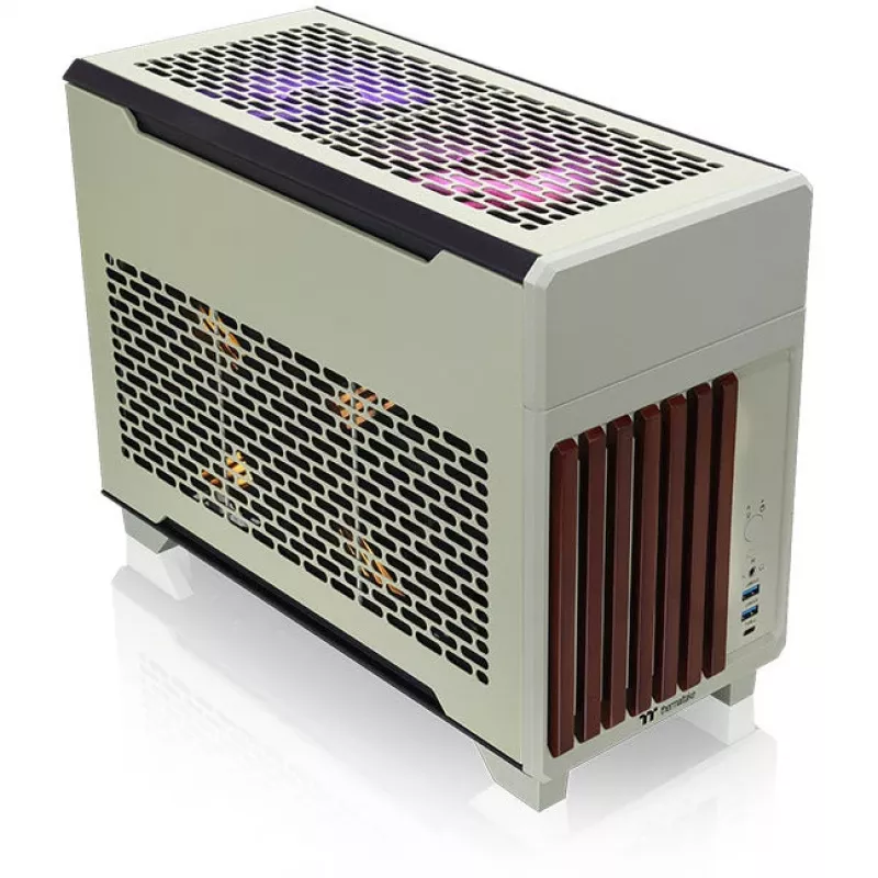 Mini korpuss THERMALTAKE TR100 WS Matcha zaļa kompakts dizains, mini-ITX/microATX atbalsts