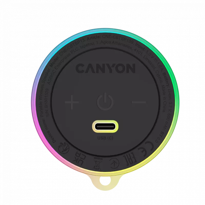 CANYON Magnetic BT skaļrunis OnMove 13 5W Melns
