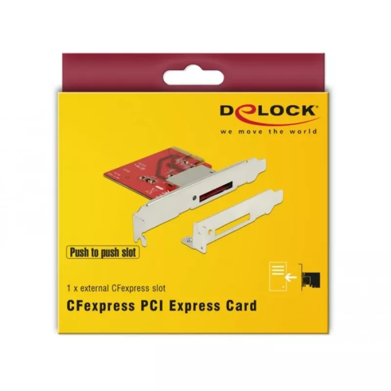 DeLOCK PCI Express > 1x ārējais CFexpress slots - karšu lasītājs (CF) - PCI Express x4 3.0 (91748)