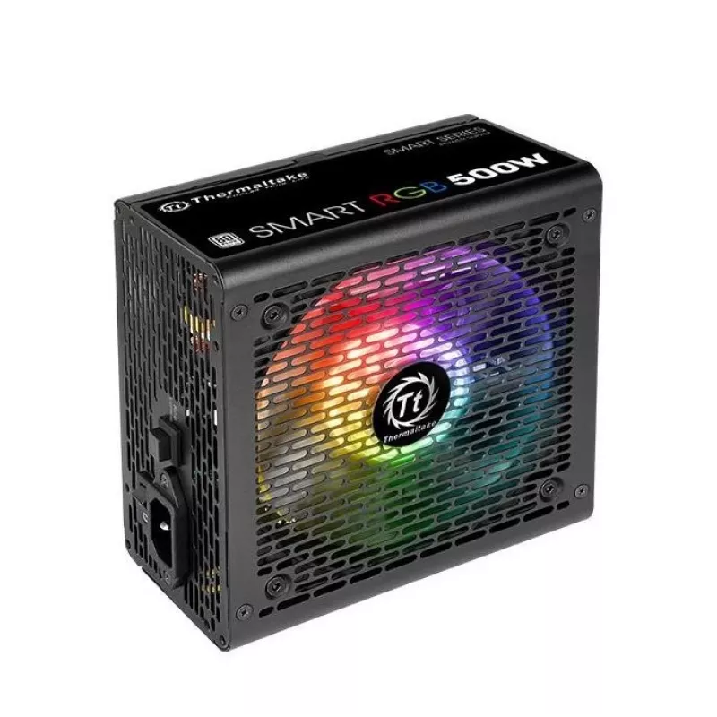 Thermaltake SMART RGB PS-SPR-0500NHSAWE-1 - Barošanas bloks (iekšējais) - ATX12V 2.3 - 80 PLUS - Maiņstrāva 230 V - 500 vati - aktīvā PFC - Melns