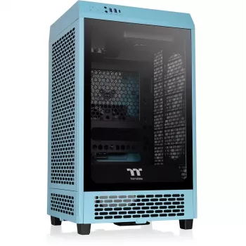 Thermaltake The Tower 200 tirkīza rūdīts stikls