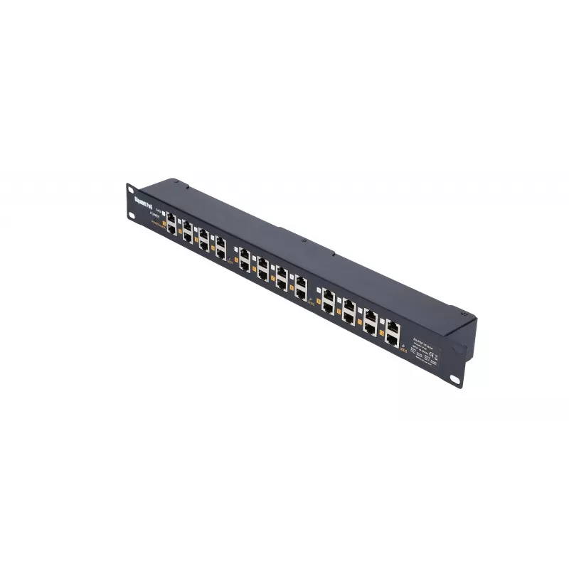 Extralink Gigabit PoE ievadītājs 12 portu 12x 1000Mb/s RJ45, montējams statīvā