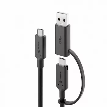 ALOGIC Elements Series USB-C uz USB-C kabelis ar USB-A adapteri, 1,2 m, 5 A, 10 Gbps