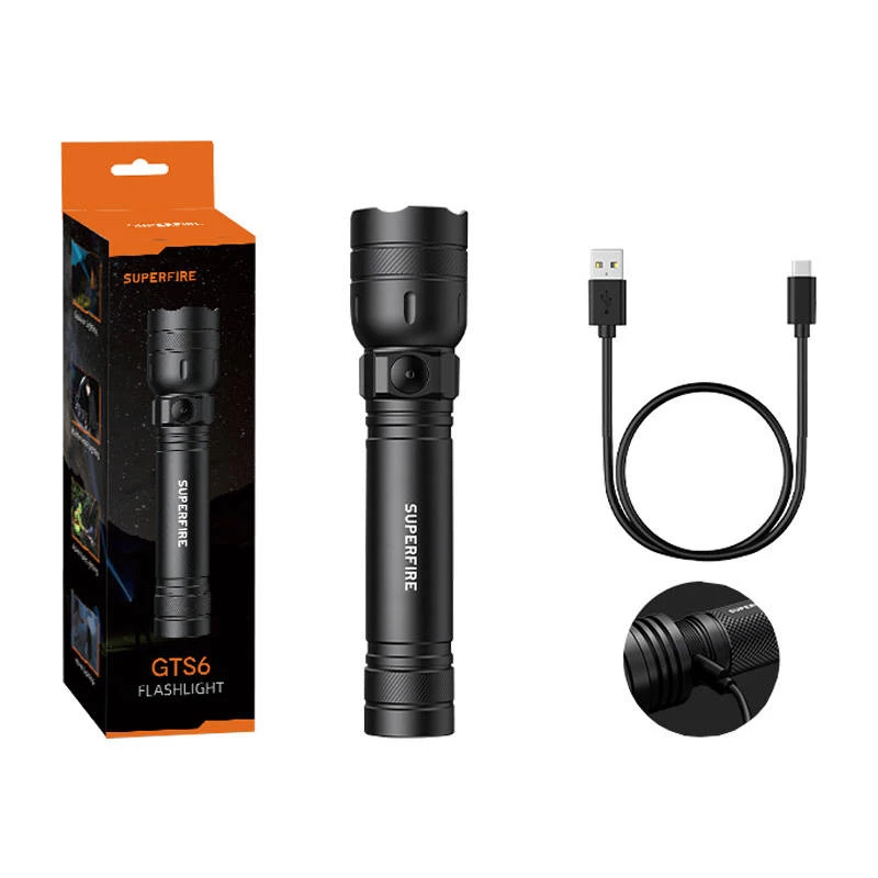 Kabatas lukturītis Superfire GTS6 360lm USB-C 7W rokas pārnēsājams