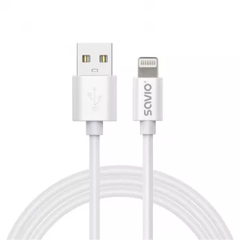 Savio Cl-193 USB kabelis USB 2.0 2 m USB A USB C/Lightning Balts