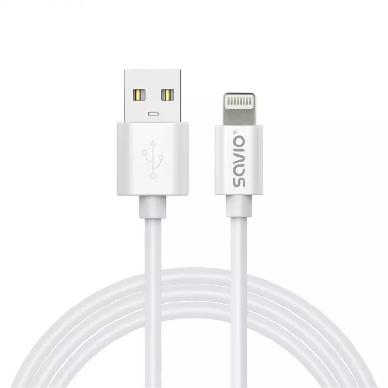 Savio Cl-193 USB kabelis USB 2.0 2 m USB A USB C/Lightning Balts