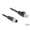 Tīkla kabelis DeLOCK M12 kabelis A-coded 8 pin male to RJ45 male Cat5e 5 m Melns
