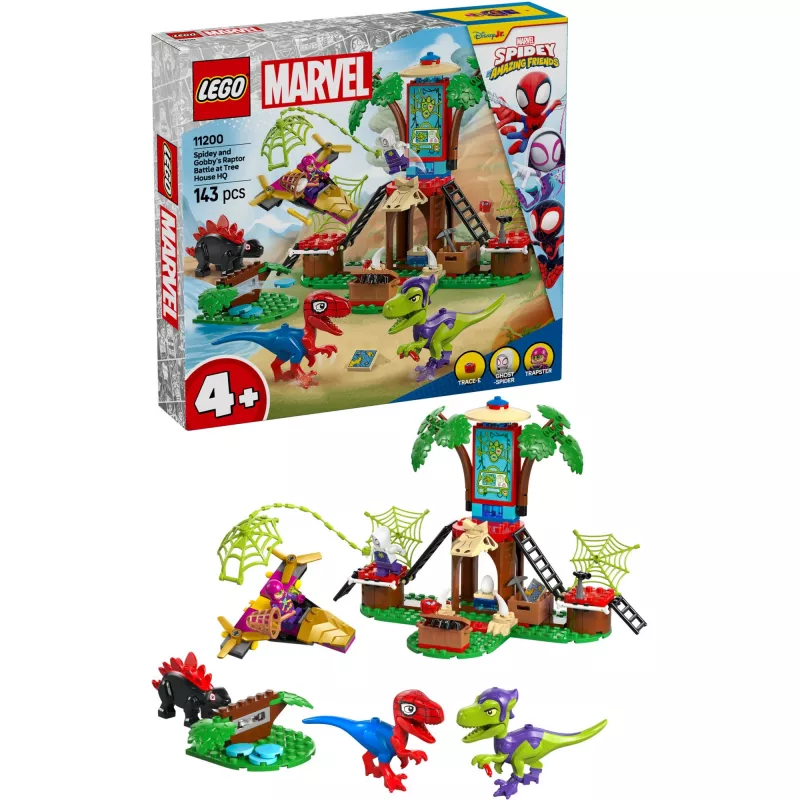 LEGO MARVEL 11200 Spideja un Gobija raptoru cīņa koka mājas štābā
