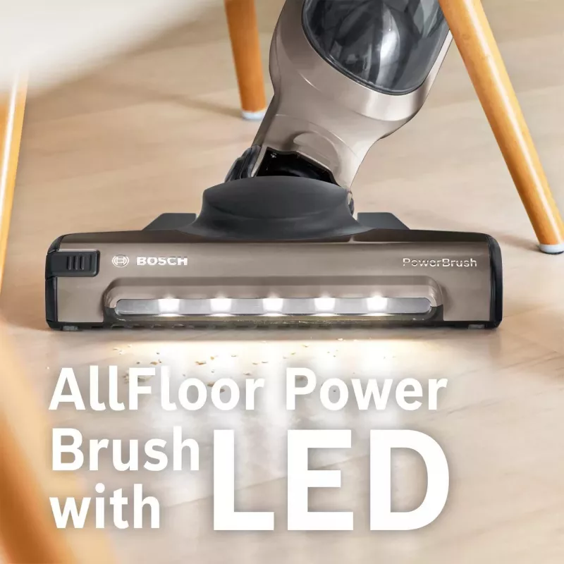 Bosch BBH3ALL23 stieņa putekļsūcējs/elektriskā slota 2-in-1 stieņa putekļsūcējs Ar bateriju Sausā tīrīšana Bez maisiņa 0,4 l Šampanietis, Metālisks