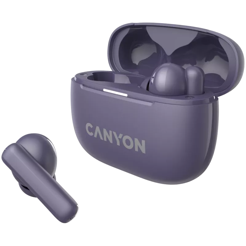 Canyon CNS-TWS10PL Austiņas un Mikrofons True Wireless Stereo (TWS) Iekšauss zvaniem/mūzikai/sportam/ikdienas lietošanai USB Type-C Bluetooth Violeta (CNS-TWS10PL)