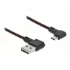 USB kabelis DeLOCK EASY-USB 2.0 Type-A vīrieša uz Micro-B vīrieša leņķa 0,2 m melns