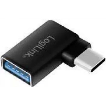 Logilink - USB-Adapter - USB-C (M) leņķveida uz USB (W) - USB 3.2 Gen 1 - 5 V - 3 A - Melns (AU0055)