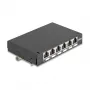 Plākstera panelis DELOCK Mini Desktop RJ45 6-portu Cat.6A ekranēts, metāla, melns, 80×22×125 mm