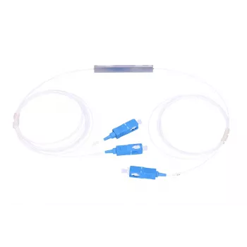 Kabeļu sadalītājs Extralink Splitter 1:2 PLC SC/UPC 900µm ar 1.5 m kabeli (zils/balti, PVC)