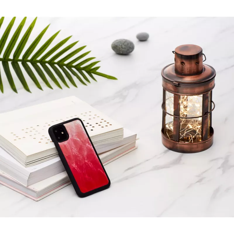 Viedtālruņa maciņš iKins iPhone 11 — Pink Lake ar melniem akcentiem