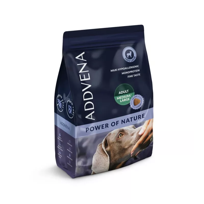 ADDVENA Power of Nature Adult Medium/Large Lamb - sausā suņu barība - 2,5kg