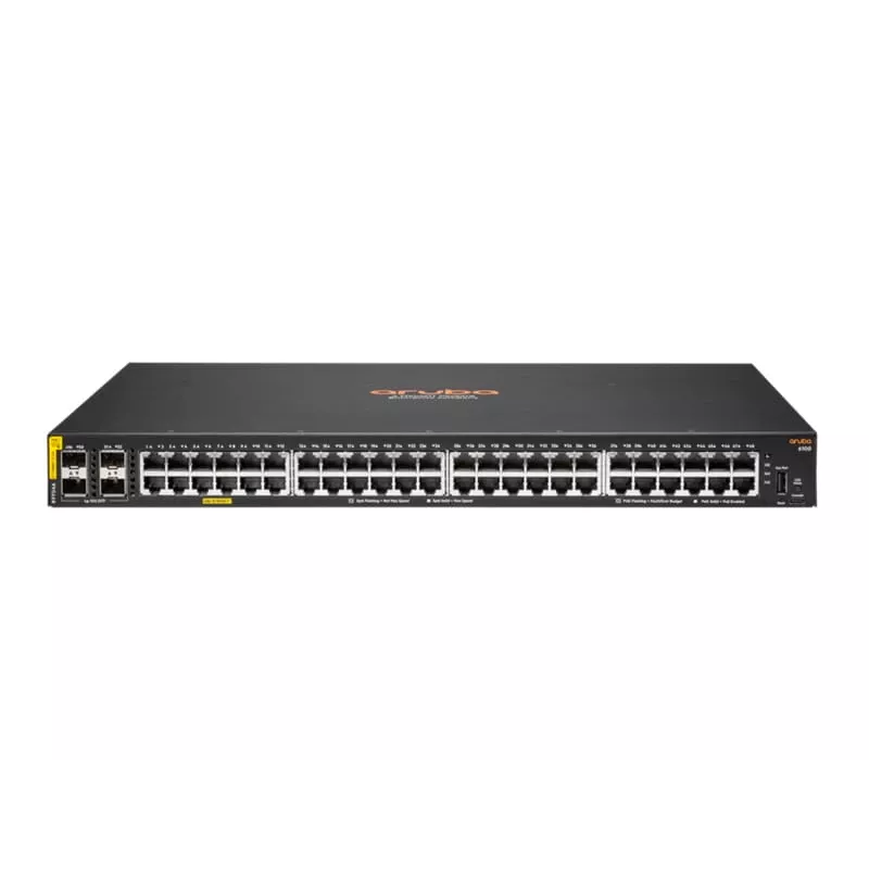 Hewlett Packard Enterprise HPE Aruba Networking CX 6100 48G Class4 PoE 4SFP+ 740W Switch - slēdzis - L3 - pārvaldāms - 48 x 10/100/1000 (PoE+) + 4 x 1 Gigabit/10 Gigabit SFP+ (augšupsaite)