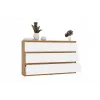 Kumode 6 atvilktnes 120 cm Top E Shop Malwa — amatnieku ozols / balta, skaidu plātne