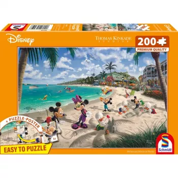 Thomas Kinkade Studios: Disney - Mickey & Minnie in Florida, Puzzle 200 gab.