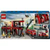 Konstrukciju rotaļlieta LEGO City Ugunsdzēsēju stacija ar grozāmo kāpņu transportlīdzekli 60414 — 843 detaļas, 5 minifigūras, 220×320×140 mm