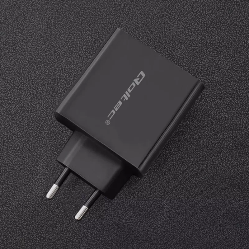 Strāvas adapteris QOLTEC 51717 45W 20V 3A maiņstrāvas iekštelpu lādētājs viedpulkstenim, melns