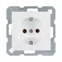 Kontaktligzda F tips berker 47438989, balta, duroplast korpuss, 250V 16A, IP20, dziļums 32mm