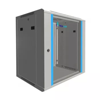 Extralink montējams plaukta skapis 12U 600x450 pelēks, pie sienas stiprināms