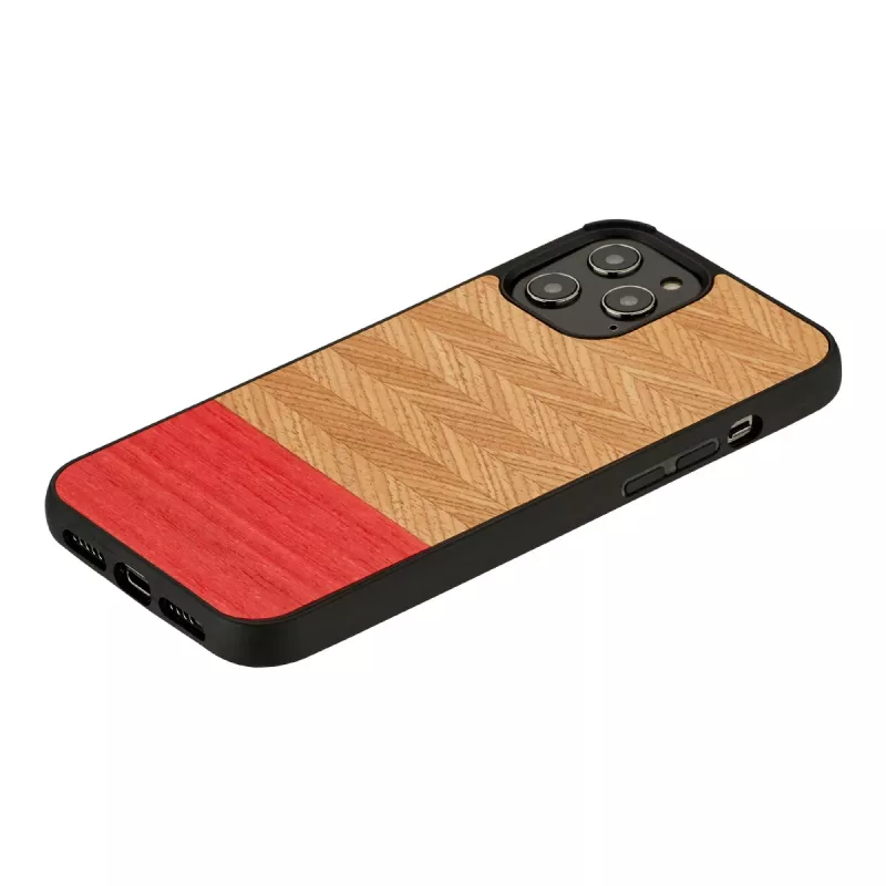 Aizsargājošs tālruņa vāciņš man and wood iPhone 12 Pro Max — skujiņas raksta acālijas melns